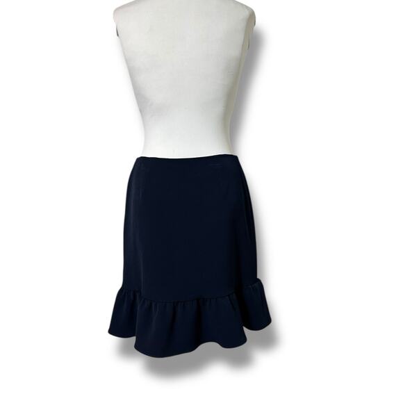 Tommy Hilfiger midnight Blue Knee-Length ruffle Trumpet fit and flare Skirt - Picture 3 of 5